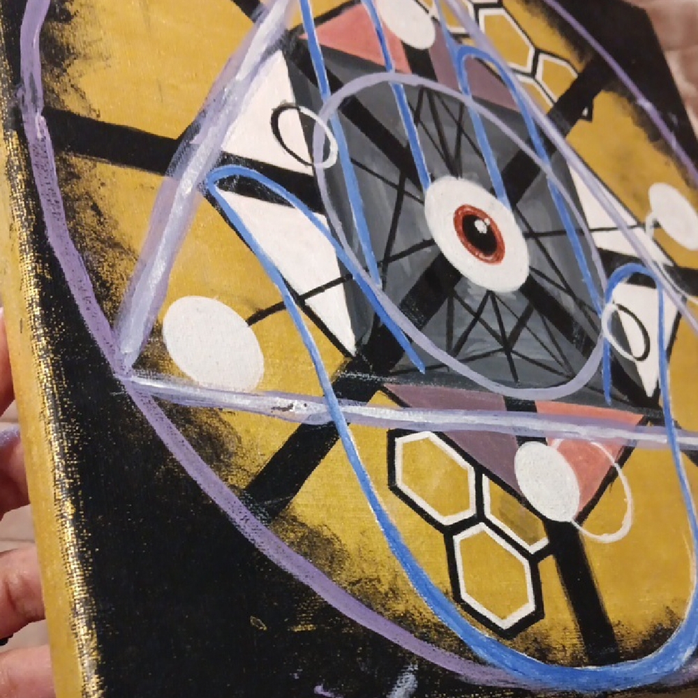 Golden Eye Abstract Painting - Picture 3 of 6